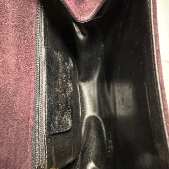 🔥🔥🔥Salvatore Ferragamo Suede Plum/Burgundy Color Crossbody/Shoulder Bag EUC! - Picture 16 of 16